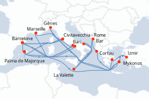 Itinéraire : Méditerranée & mers adjacentes