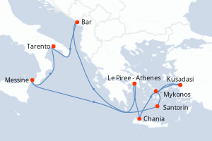 Itinéraire : Méditerranée & mers adjacentes