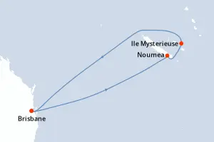 Carte de l’itinéraire du Quantum of the Seas · 8 jours / 7 nuits, Pacifique Sud / Polynésie