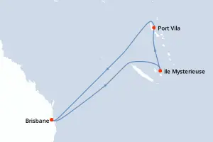 Carte de l’itinéraire du Quantum of the Seas · 8 jours / 7 nuits, Pacifique Sud / Polynésie