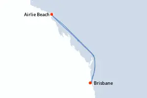 Carte de l’itinéraire du Quantum of the Seas · 5 jours / 4 nuits, Australie & Nouvelle-Zélande