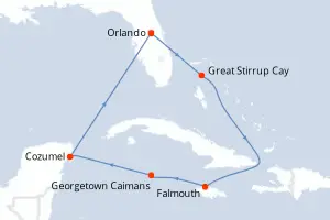 Carte de l’itinéraire du Norwegian Prima · 8 jours / 7 nuits, Bahamas