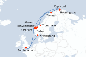 Itinéraire : Europe du Nord & Atlantique NE
