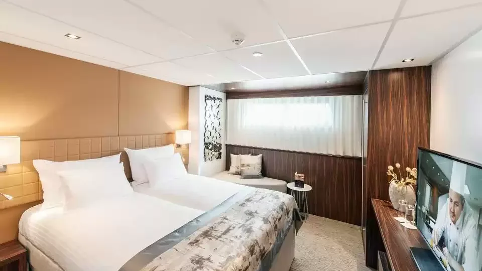 Une cabine à bord du Amadeus Queen