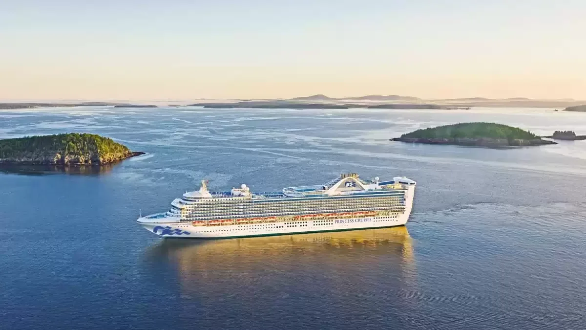 Le Caribbean Princess en mer, vu du ciel