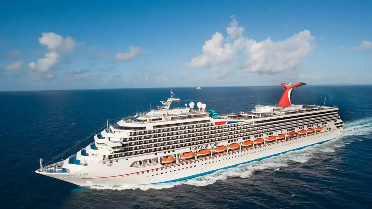 Le Carnival Valor en mer, vu du ciel