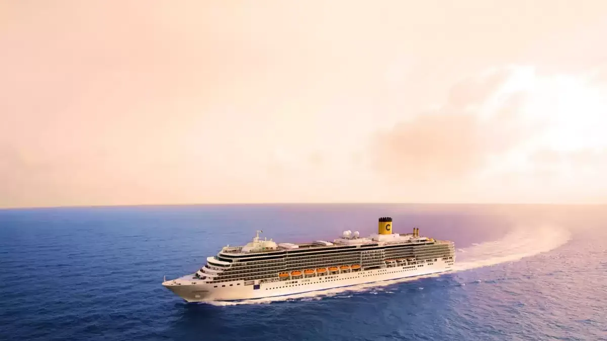Le Costa Deliziosa en mer, vu du ciel