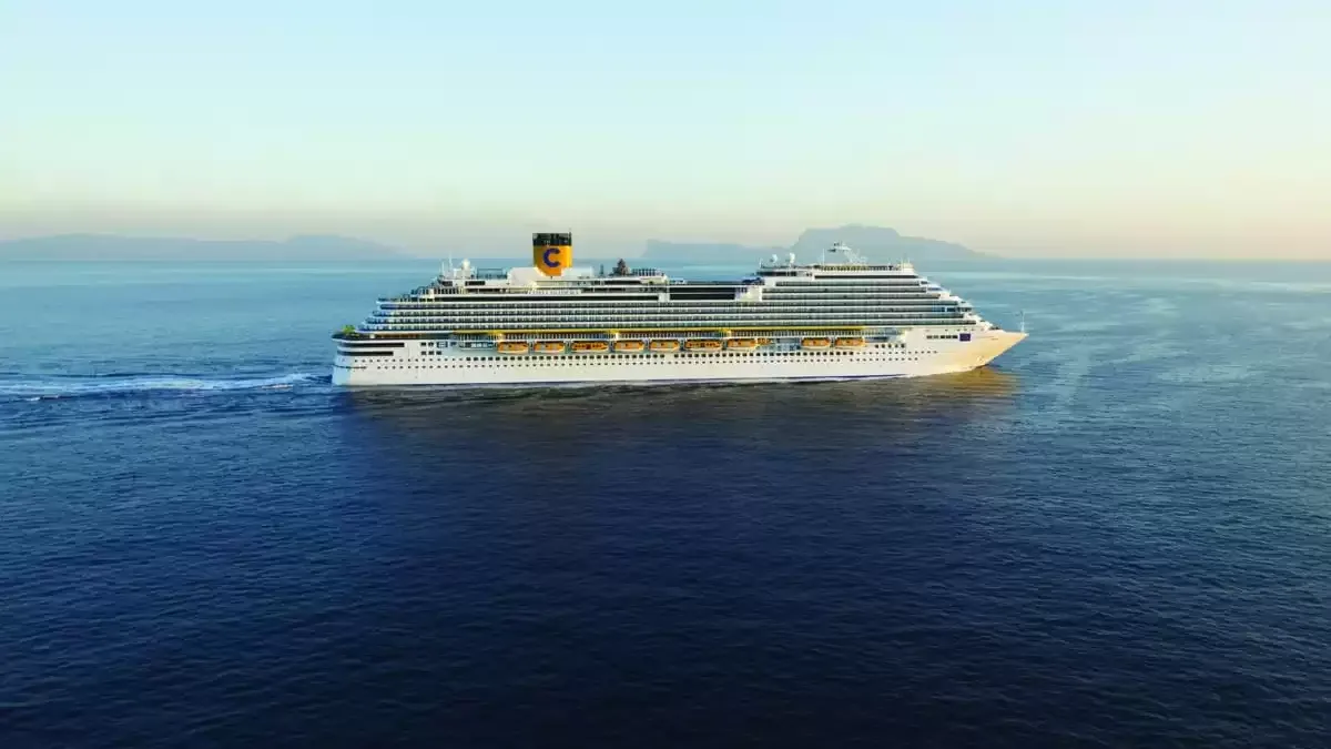 Le Costa Diadema en mer, vu du ciel