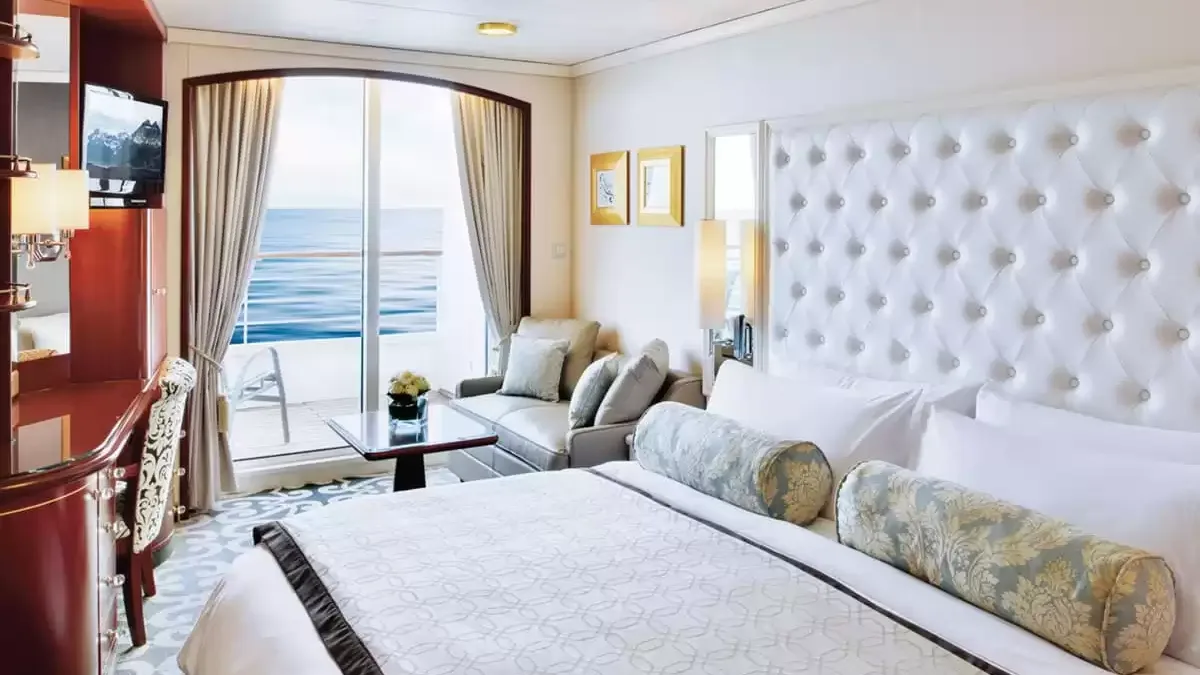 Une cabine à bord du Crystal Serenity