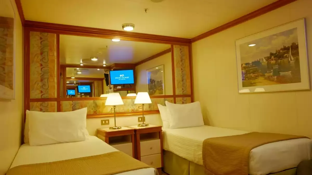 Une cabine à bord du Diamond Princess