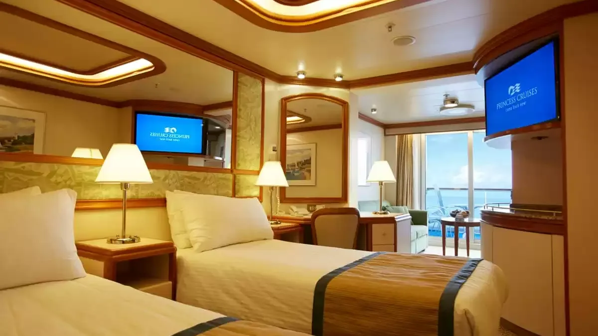 Une cabine à bord du Diamond Princess