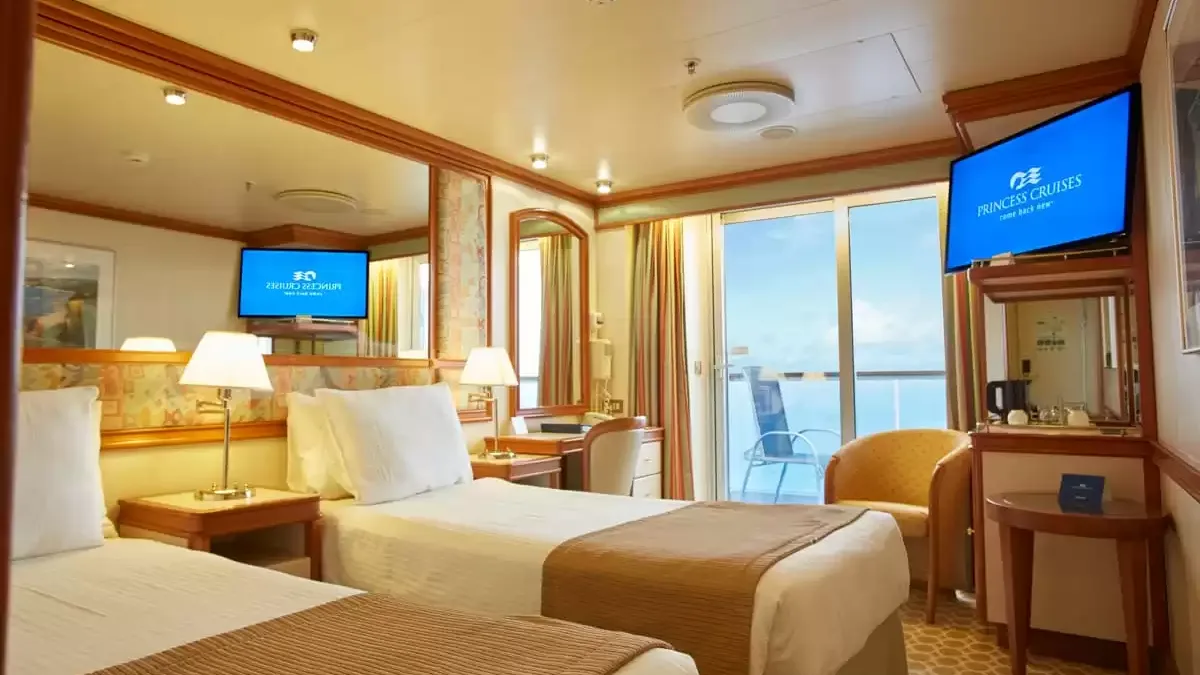 Une cabine à bord du Diamond Princess