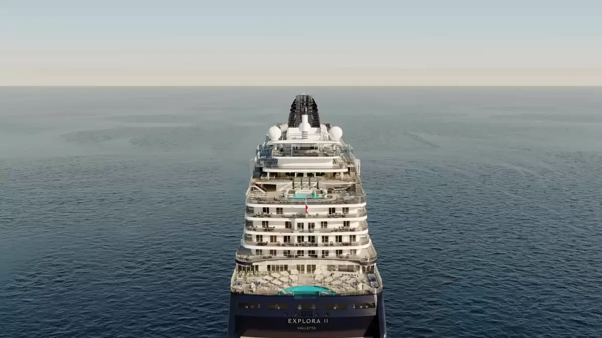 Le EXPLORA II en mer, vu du ciel