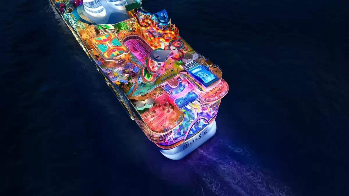 Le Hero of the Seas en mer, vu du ciel