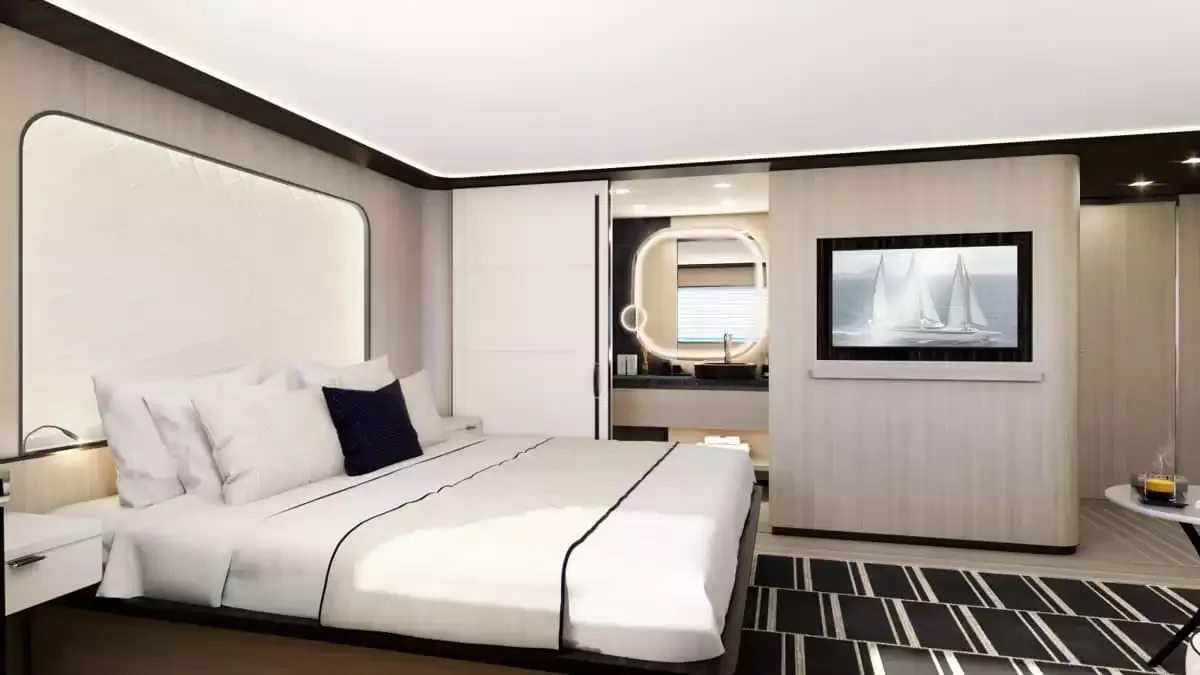 Une cabine à bord du Le Ponant