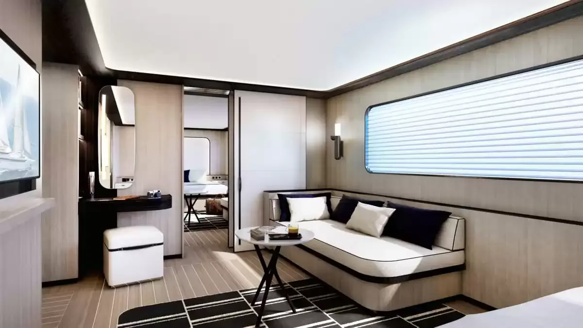 Une cabine à bord du Le Ponant