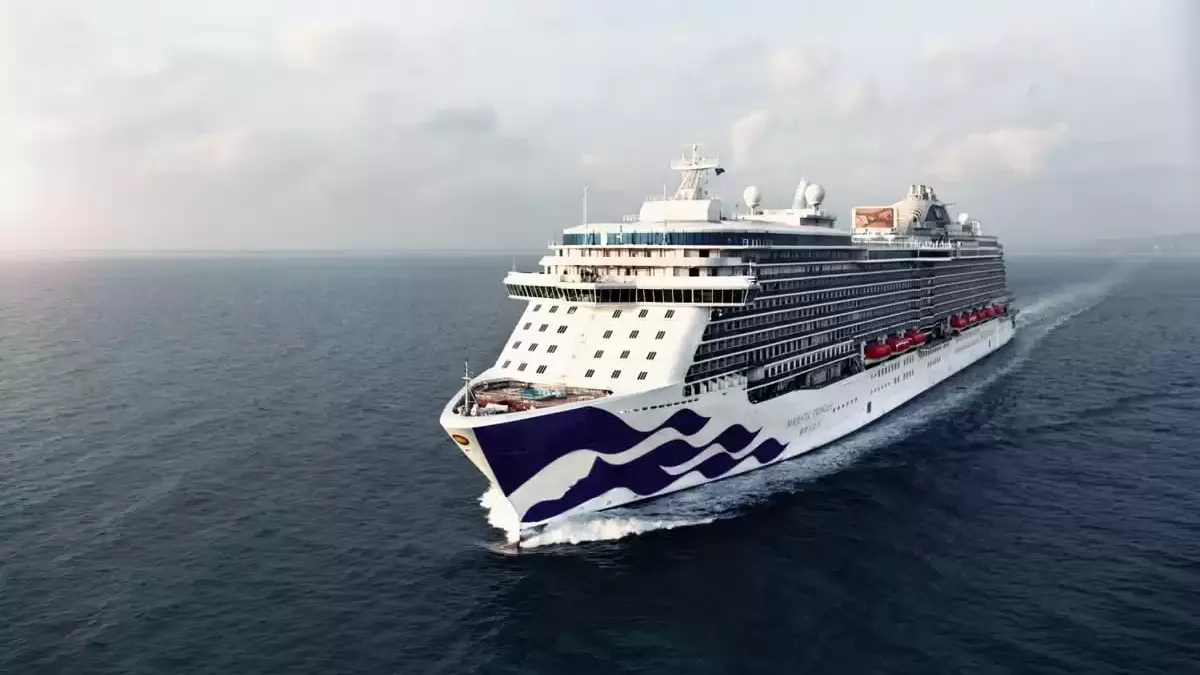 Le Majestic Princess en mer, vu du ciel