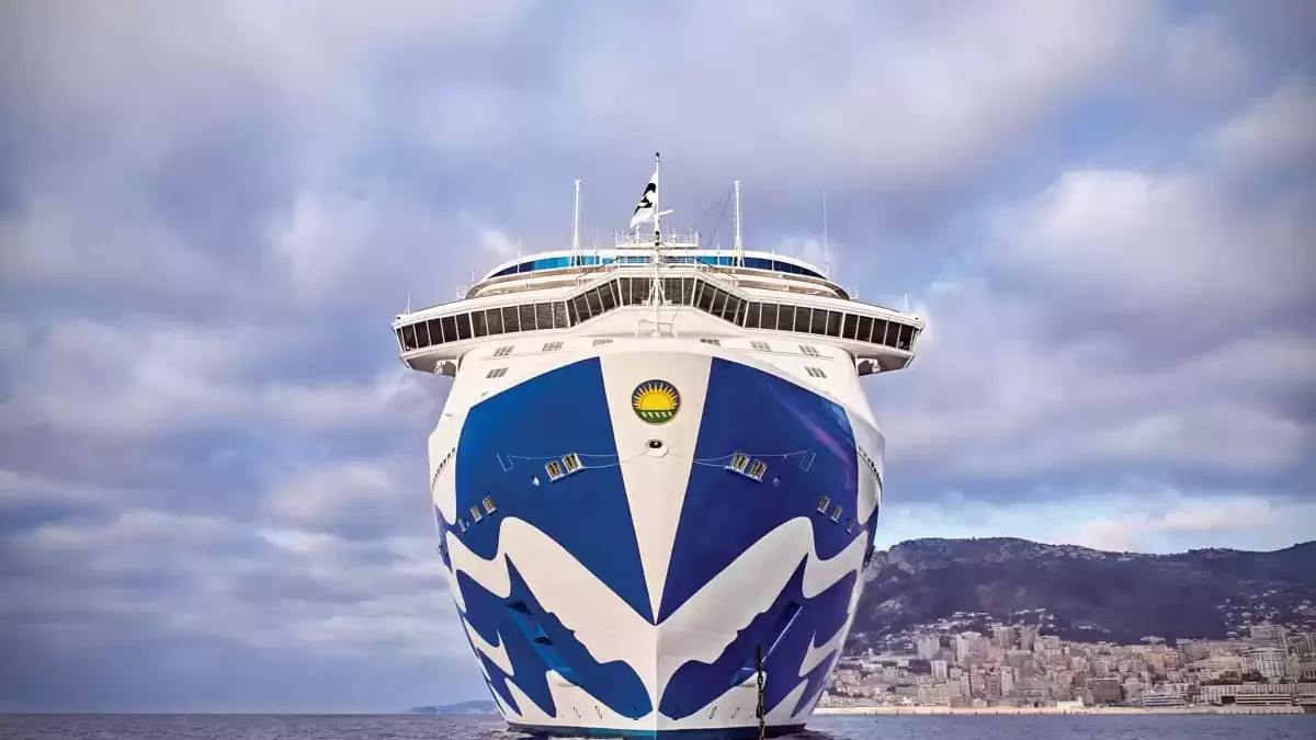 Le Majestic Princess en mer, vu du ciel