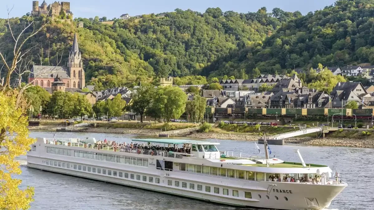 Le MS France en mer, vu du ciel