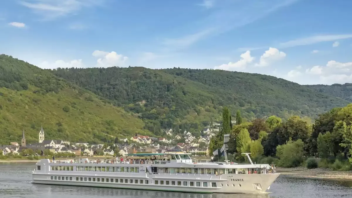 Le MS France en mer, vu du ciel