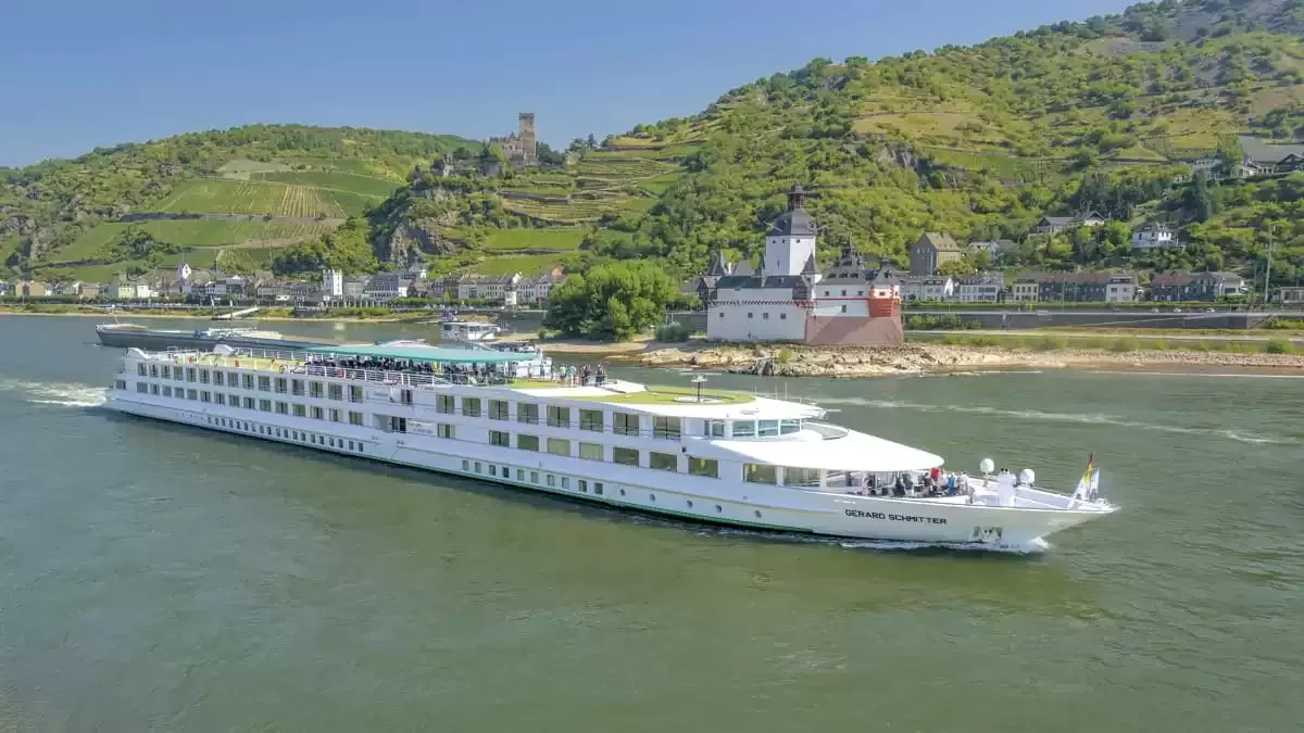 Le MS Gerard Schmitter en mer, vu du ciel