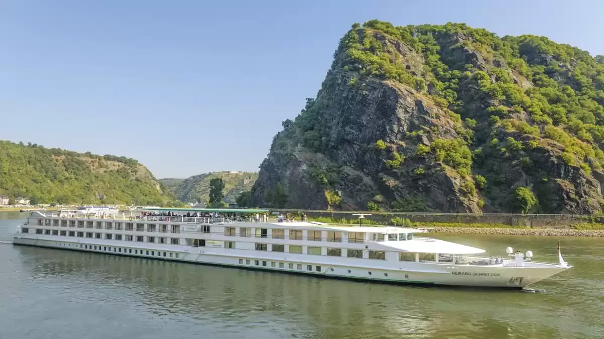 Le MS Gerard Schmitter en mer, vu du ciel