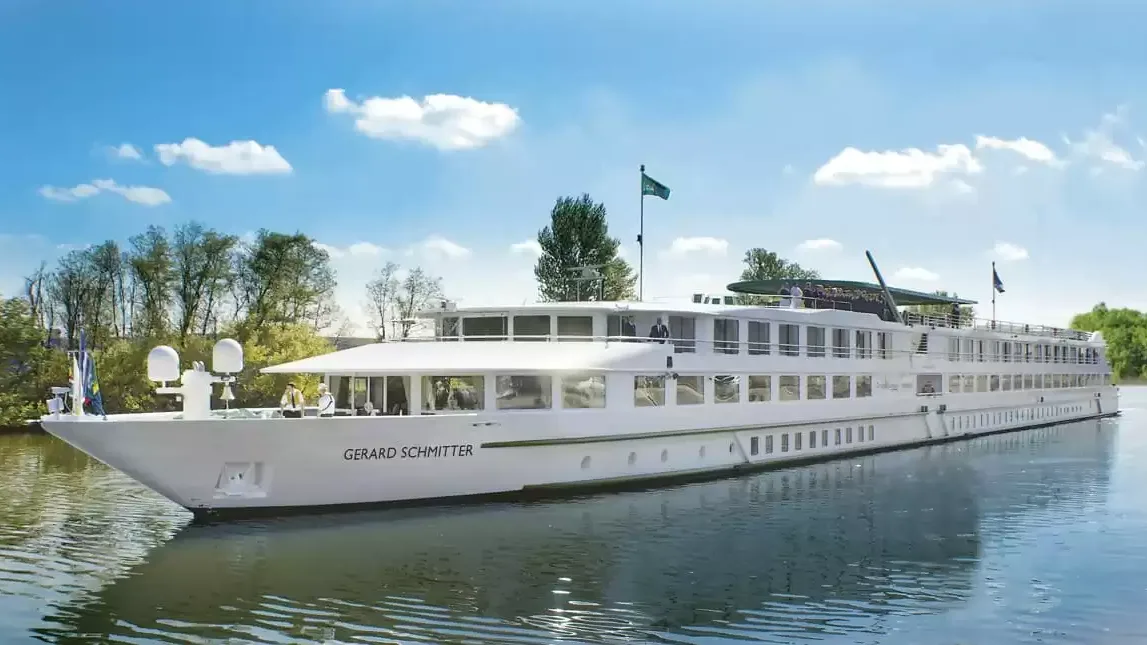 Le MS Gerard Schmitter en mer, vu du ciel