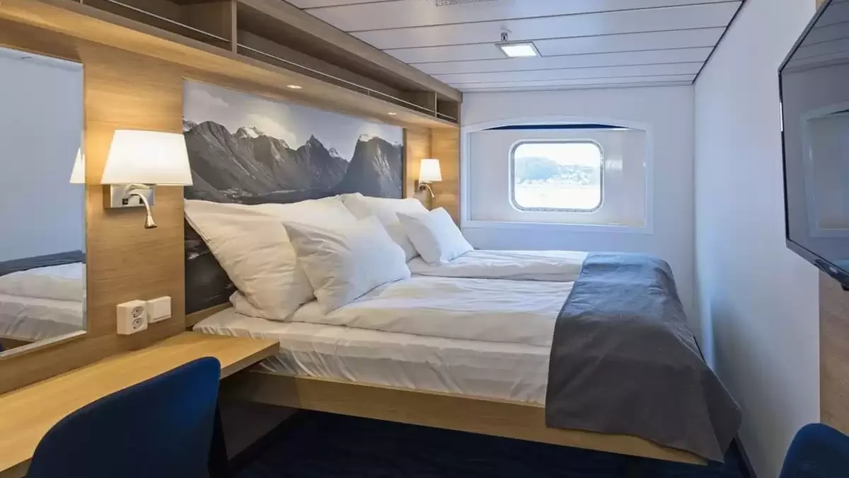 Une cabine à bord du MS Kong Harald