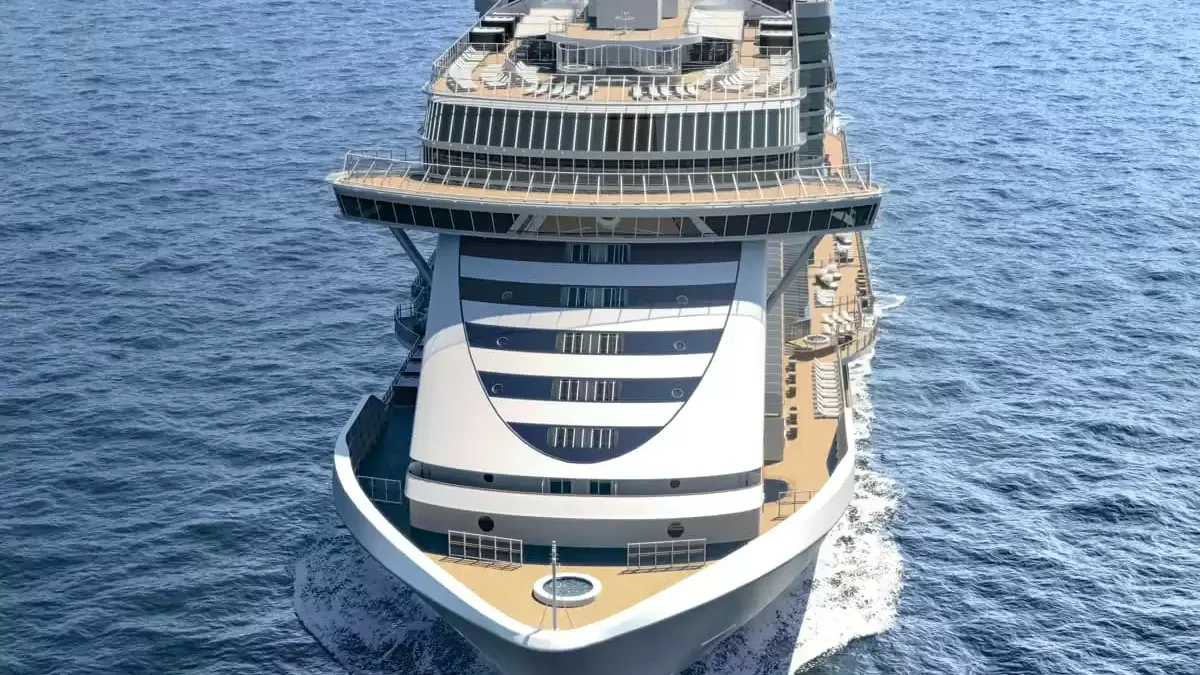 Le MSC Seashore en mer, vu du ciel