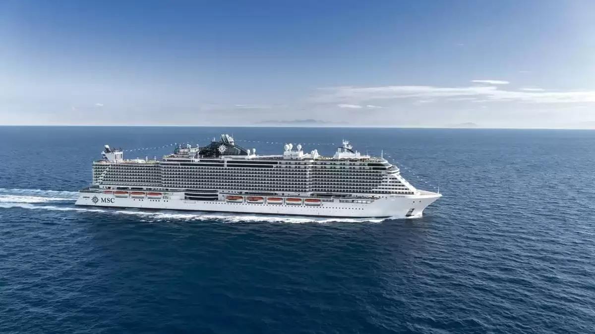 Le MSC Seaview en mer, vu du ciel