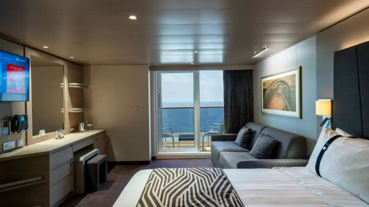Une cabine à bord du MSC World Asia