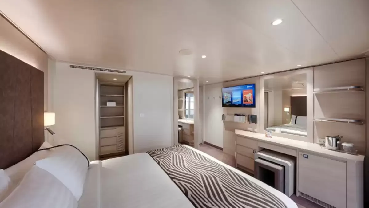 Une cabine à bord du MSC World Asia