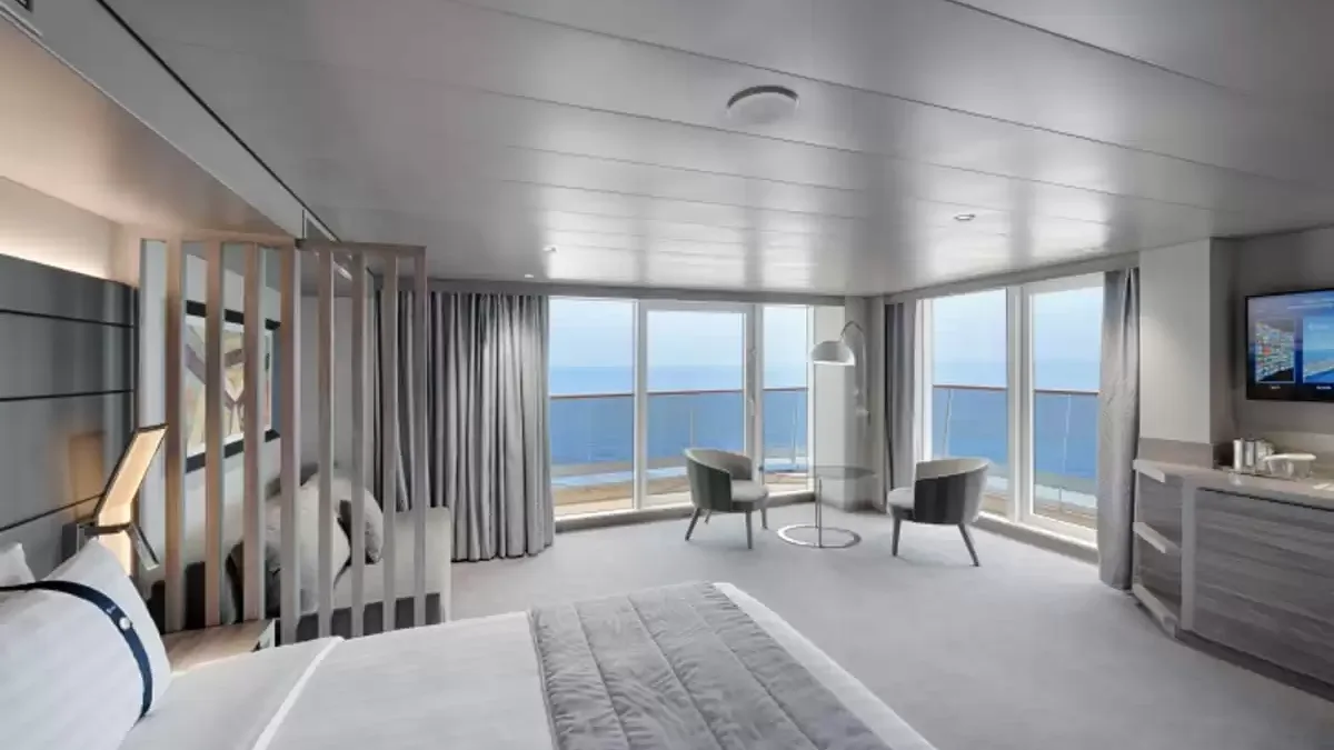 Une cabine à bord du MSC World Asia