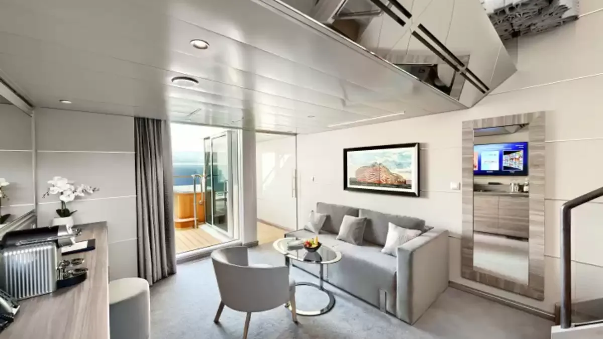 Une cabine à bord du MSC World Asia
