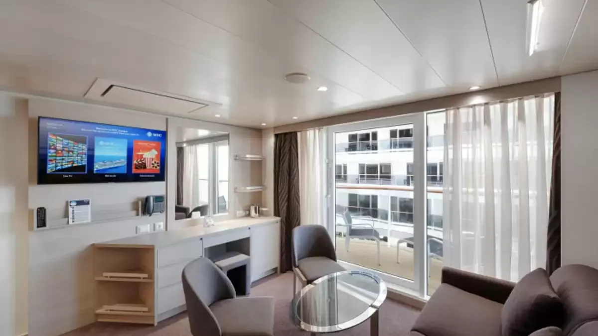 Une cabine à bord du MSC World Asia