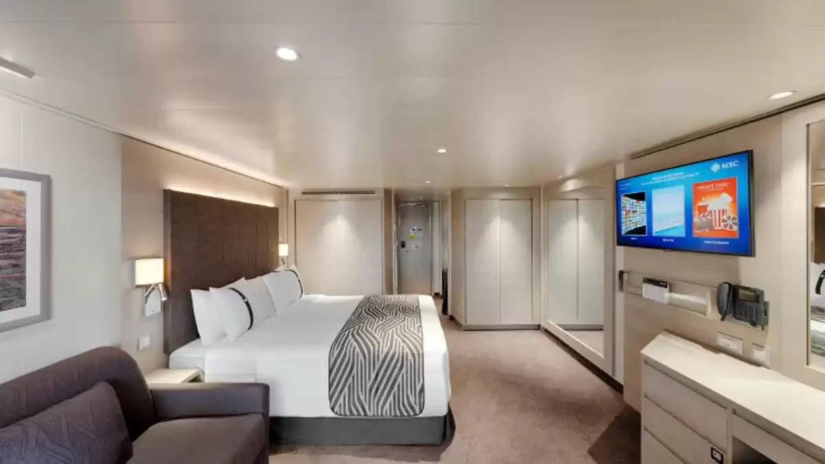 Une cabine à bord du MSC World Asia