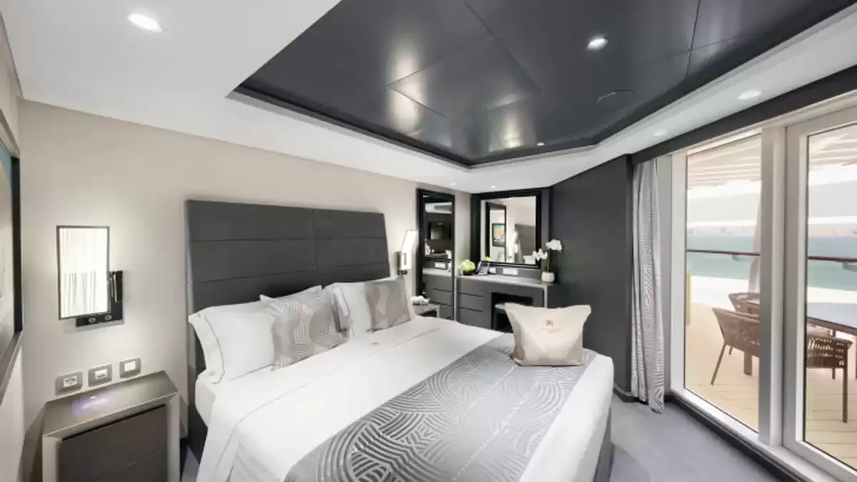 Une cabine à bord du MSC World Asia