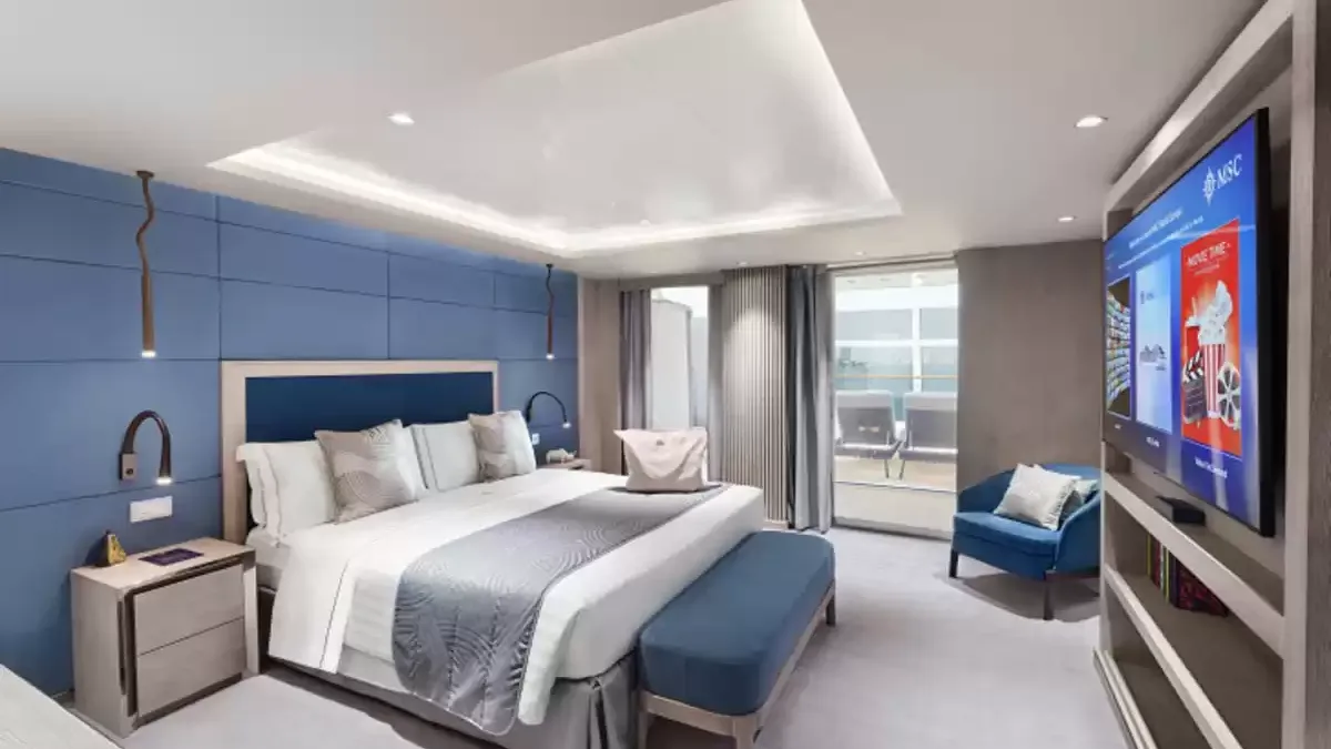 Une cabine à bord du MSC World Asia