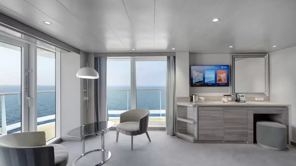 Une cabine à bord du MSC World Asia