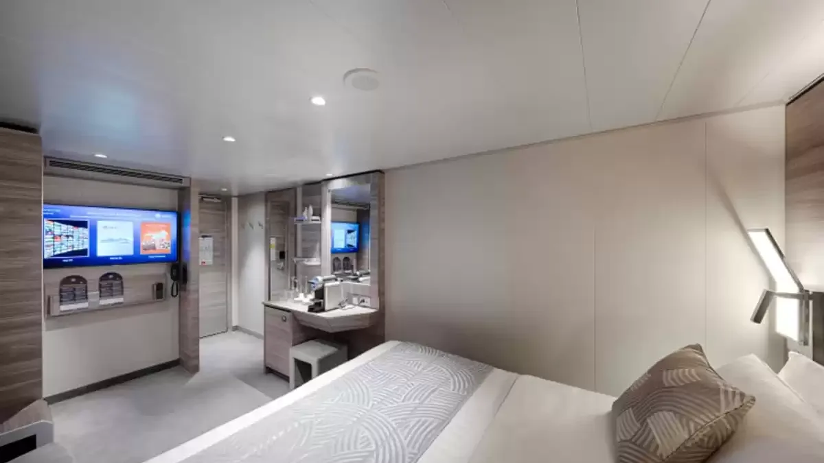 Une cabine à bord du MSC World Asia