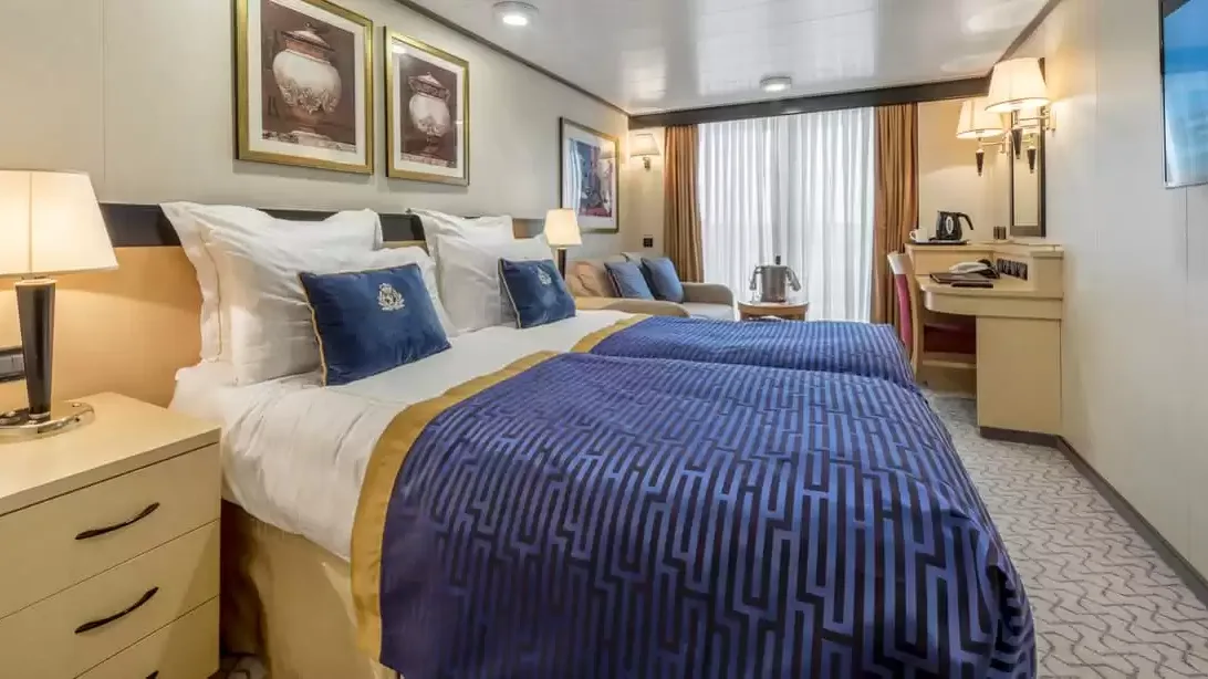 Une cabine à bord du Queen Elizabeth