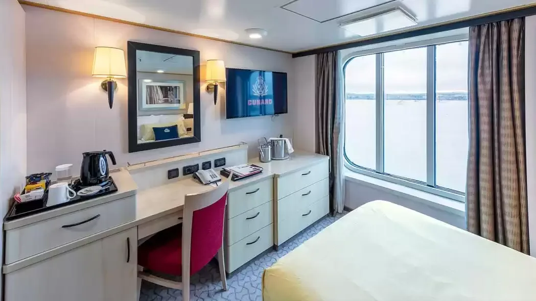 Une cabine à bord du Queen Elizabeth