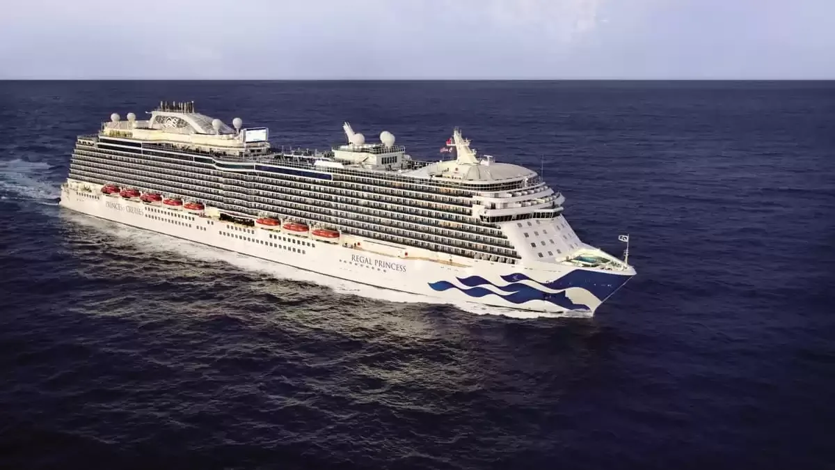 Le Regal Princess en mer, vu du ciel