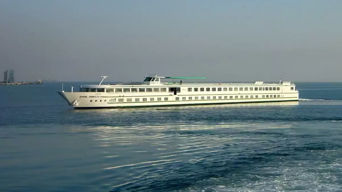 Le Rhone Princess en mer, vu du ciel