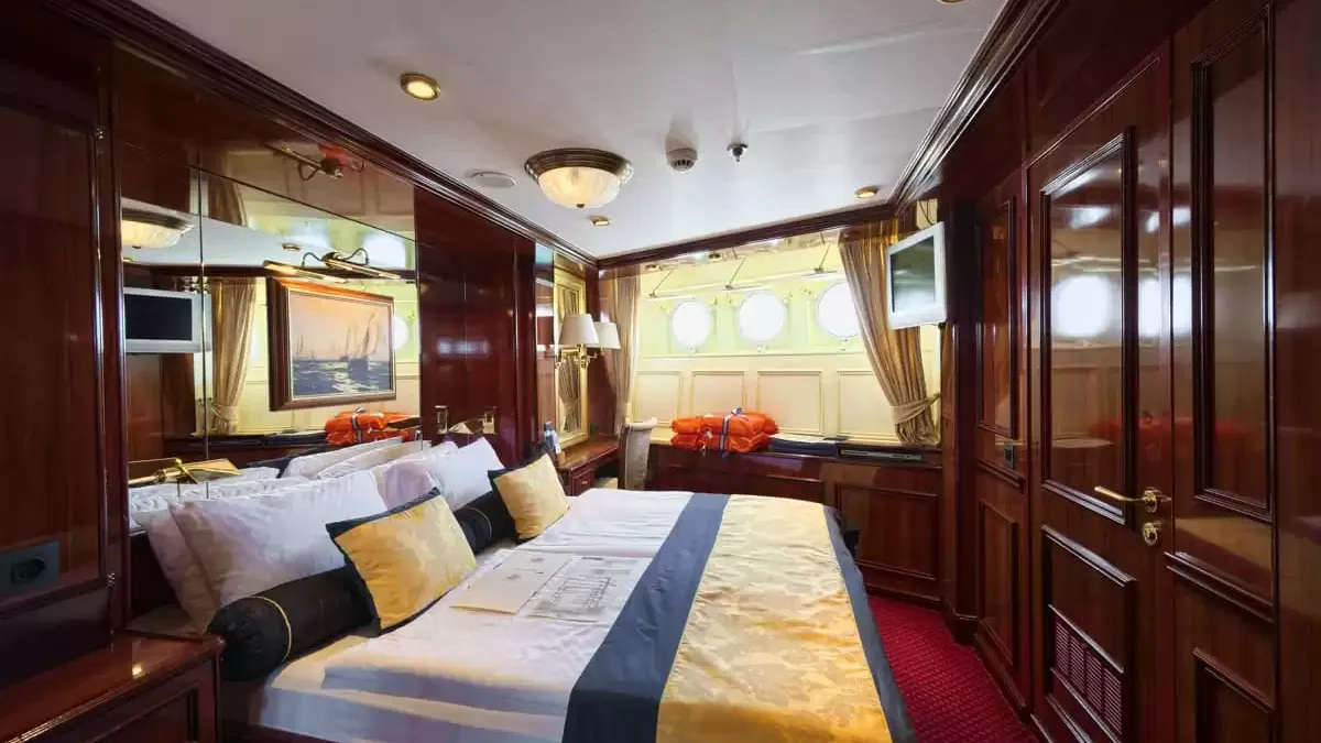 Une cabine à bord du Royal Clipper