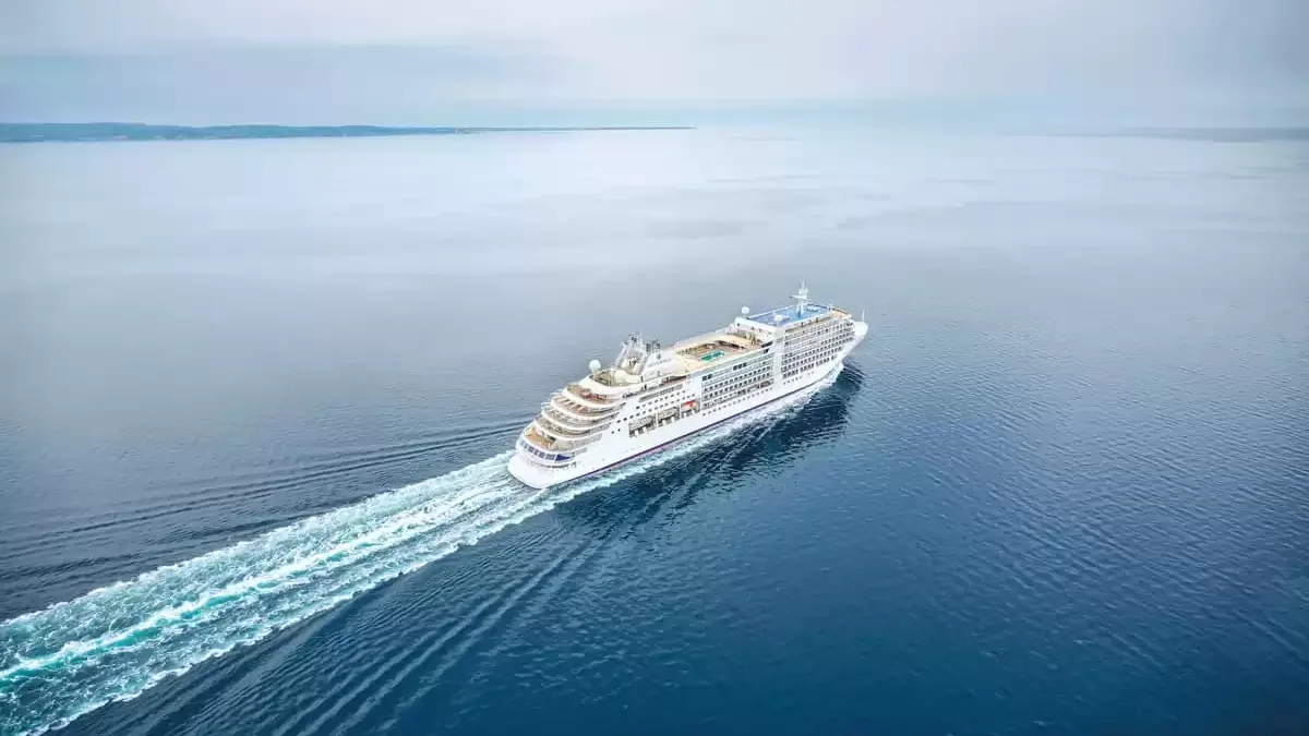Le Silver Moon en mer, vu du ciel