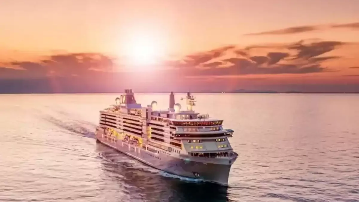 Le Silver Ray en mer, vu du ciel