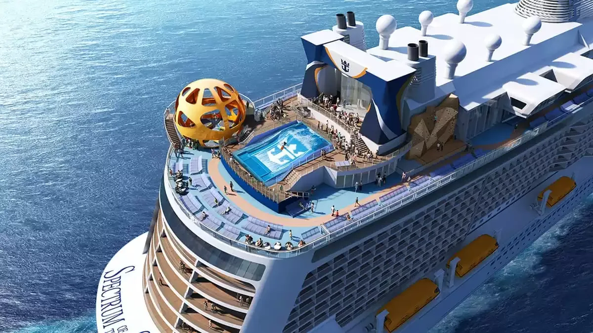 Le Spectrum Of The Seas en mer, vu du ciel