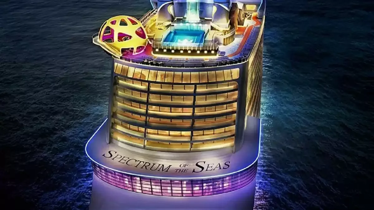 Le Spectrum Of The Seas en mer, vu du ciel