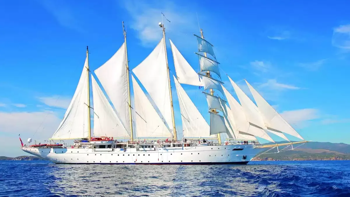 Le Star Flyer en mer, vu du ciel